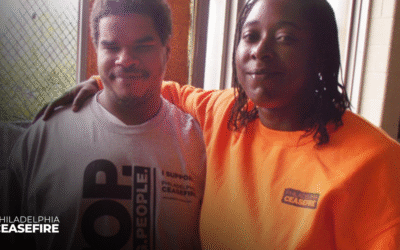 Philadelphia CeaseFire Outreach worker Shakia Fudge w/client Elvin Ortiz
